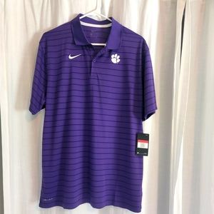 Clemson Short Sleeve Purple Sideline Gear  Polo DD2190